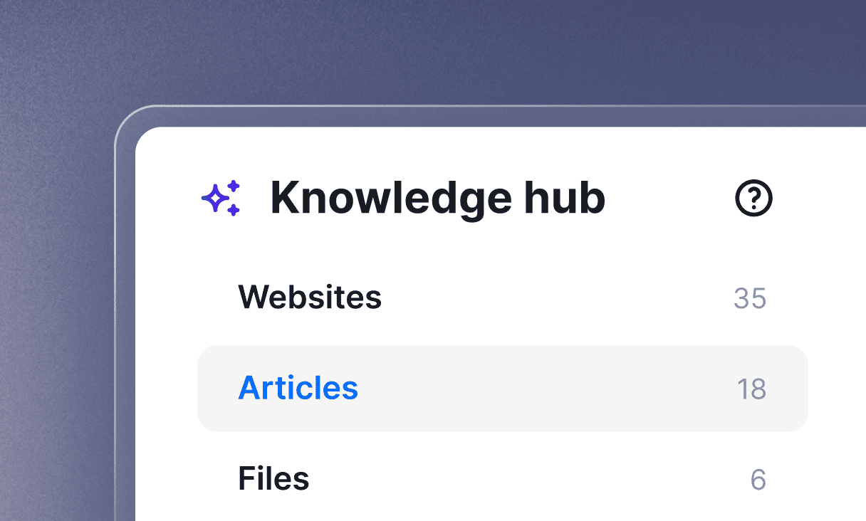 Articles' section of ChatBot.com's AI Knowledge purposed for adding editable text which will be used to train an AI chatbot.