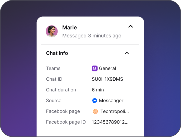 Customer details in Messenger chatbot