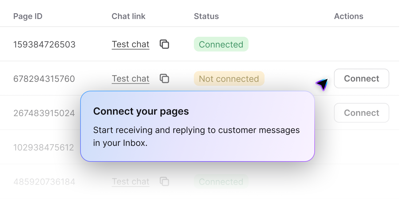 One-click Messenger integration – connect Facebook pages to ChatBot.com