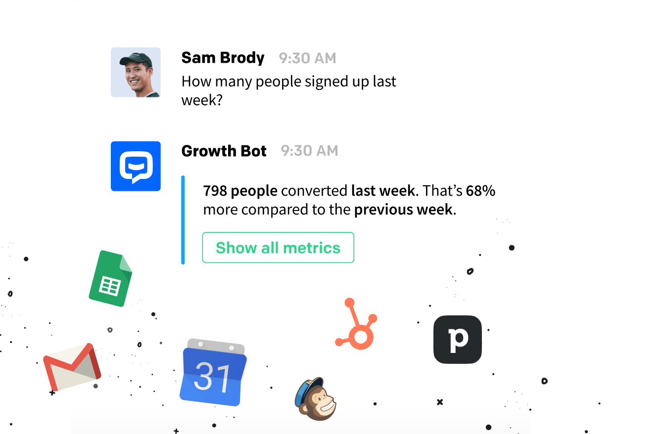 Connect your Slack ChatBot.com with your favorite tools